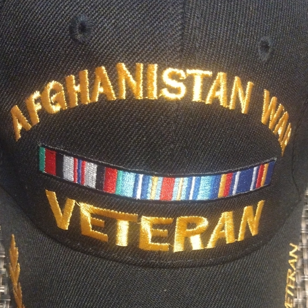 Black Afghanistan War Veteran Cap - Picture 3 of 6